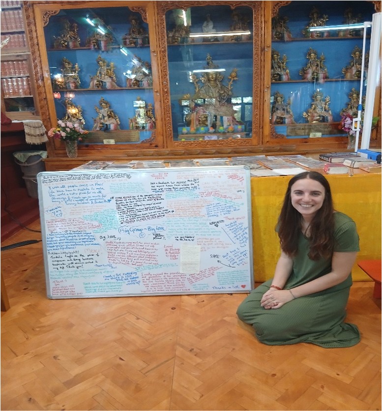 Clara the Meditation Leader with course evaluations